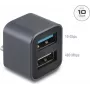 DELOCK mini USB-hub USB Type-C-stekker naar 1x USB 10 Gbps Type-A en 1x USB 2.0 Type-A (model 64359)