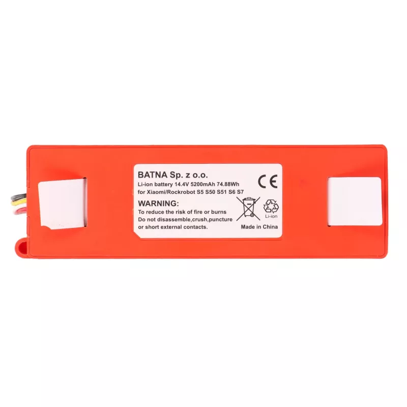Vervangende batterij voor Xiaomi Mi Robot / Roborock S50 S55 stofzuiger, 14,4 V 5200 mAh