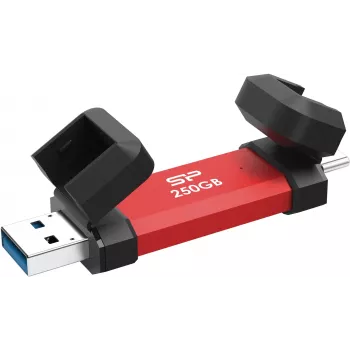 Draagbare SSD Silicon Power DS72 250GB, USB-C/USB-A 3.2 Gen 2