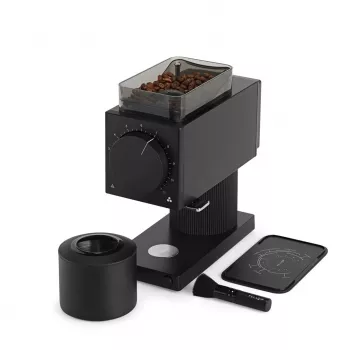 Elektrische koffiemolen Fellow Ode 2nd Generation — 140 W, 100-g bonenreservoir, RVS maalwerk, 230 V, zwart