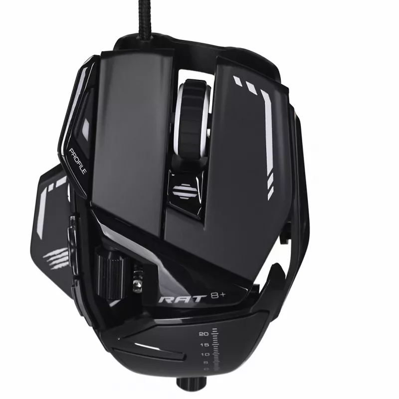 Gaming-muis MadCatz R.A.T. 8+ — rechtshandig, optisch, 16000 DPI, 11 knoppen, USB Type-A, 145 g
