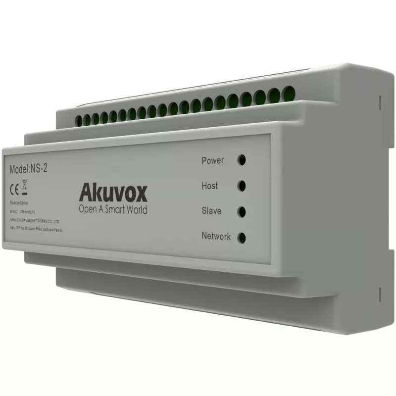 Akuvox NS-2 netwerkswitch Fast Ethernet (10/100) DIN-rail grijs