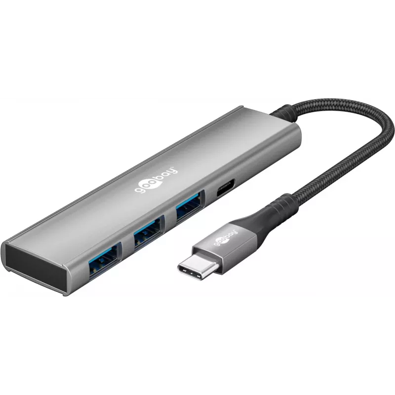 Goobay Slim 4-poorts USB-hub USB-C naar/USB-A 5 Gbit/s - -Plug> 1x (76562)