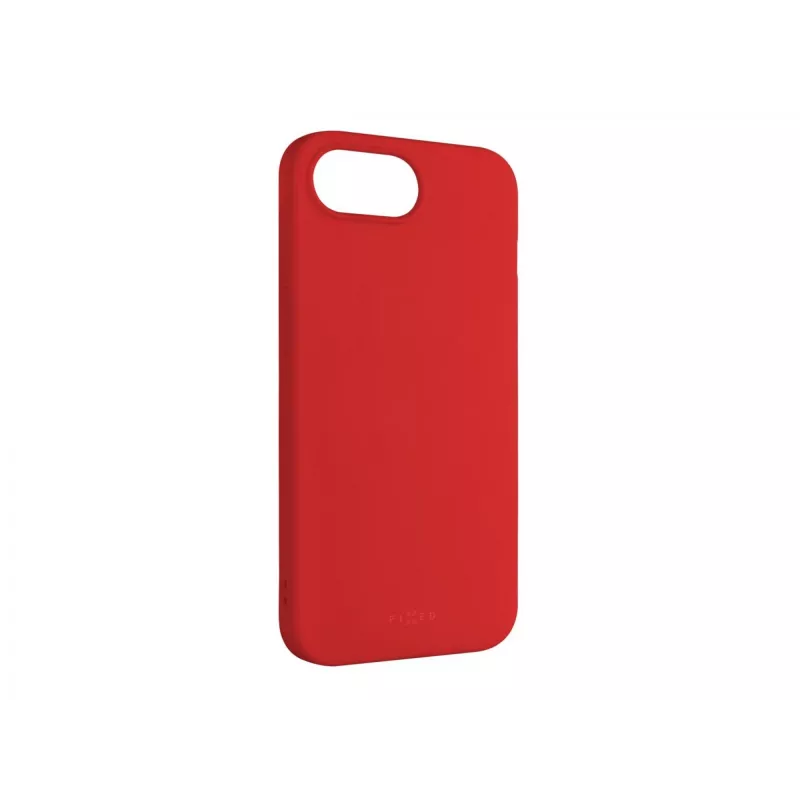 FIXED telefoon-achtercover voor Apple iPhone 16e, rubber, rood, slank beschermhoesje