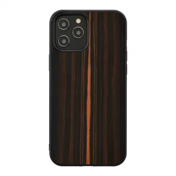 Telefoonhoes Man and Wood voor iPhone 12 Pro Max – ebbenhoutzwart, beschermende hardcase