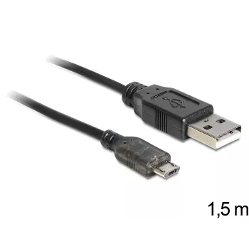 USB-kabel DeLOCK USB 2.0-A - USB micro-B 1,5 m
