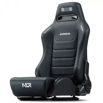 Racesport-kuipstoel met verstelbare rugleuning Next Level Racing ERS3 Elite Premium — zwart kunstleer, kantelbare rugleuning, compatibel met cockpit- en vloermontage
