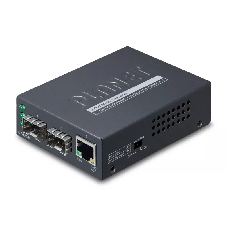 PLANET GT-1205A netwerk-mediaconverter 1000 Mbit/s zwart