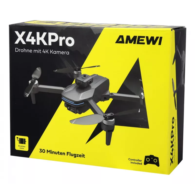 Amewi X4KPro, 4 rotoren, 3840 x 2160 pixels, 1500 mAh, grijs