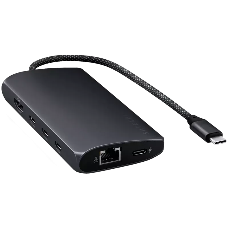 Satechi USB-C multiport-adapter ST-P8KED — 6 aansluitingen, ondersteunt 8K-resolutie