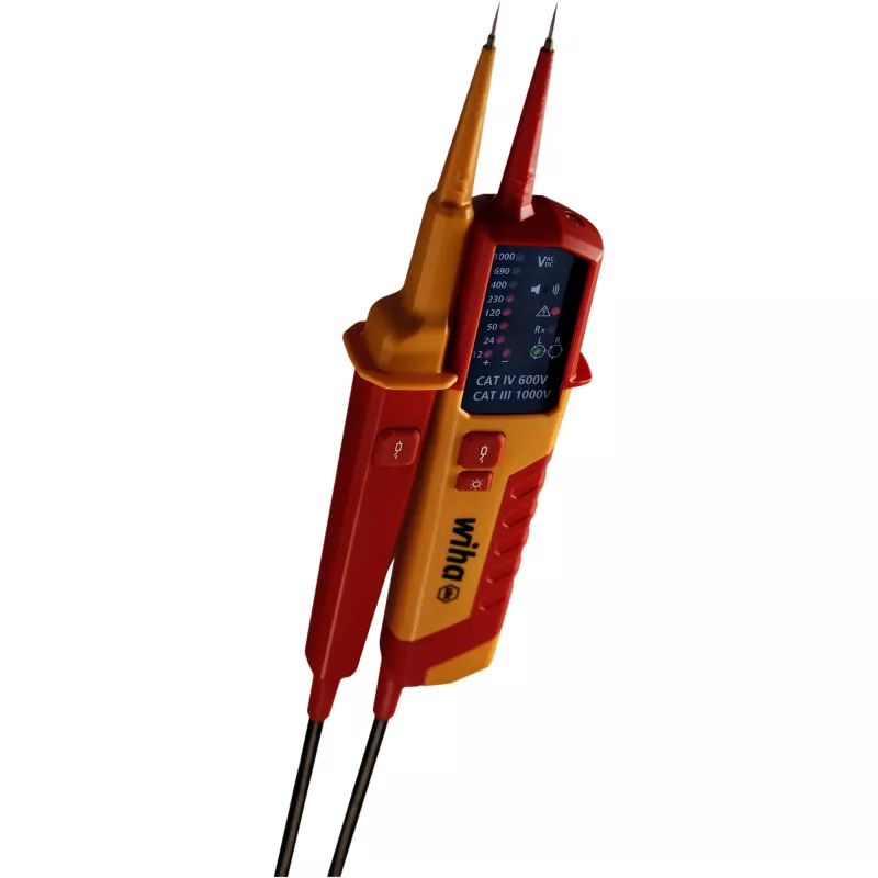 Spannings- en doorgangstester Wiha 45216 12–1000 V AC, handtester voor wisselspanning en doorgang