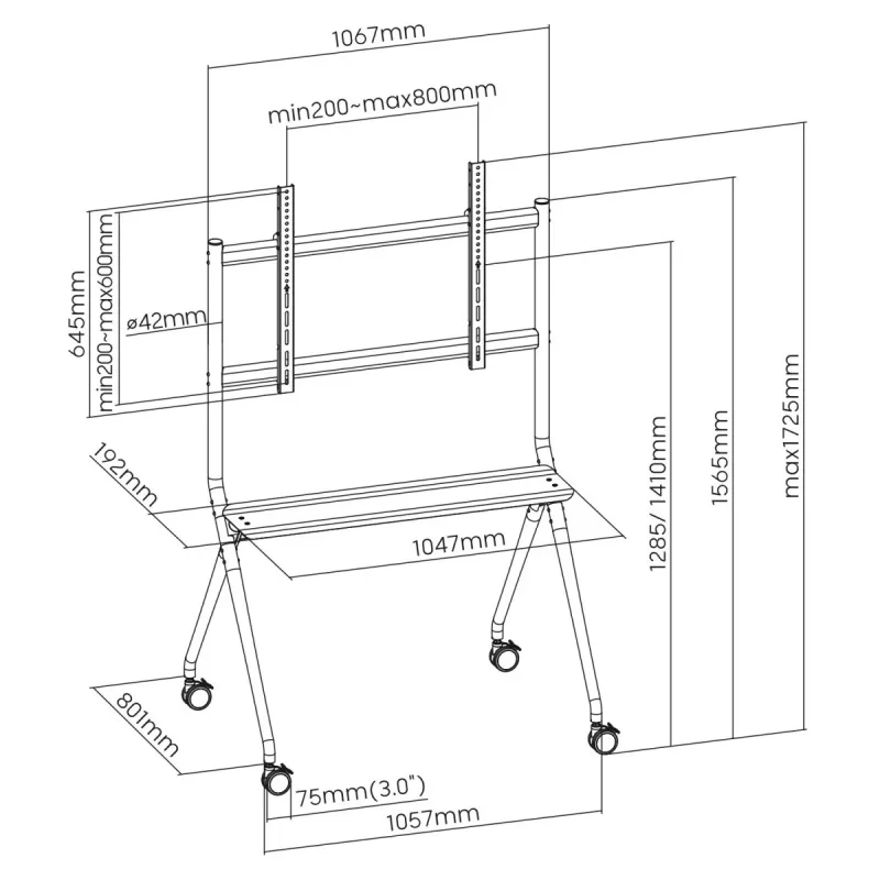 TV-standaard MACLEAN MC-977 voor schermen van 50-86 inch, draagvermogen 120 kg