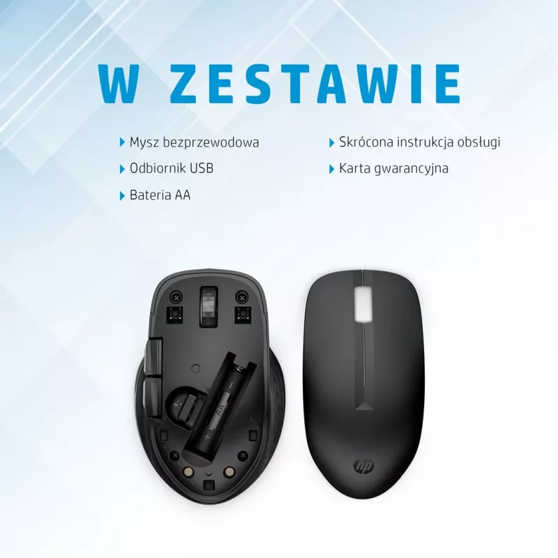HP 435 draadloze multi-device muis, dubbelhandig, RF draadloos + Bluetooth, 4000 DPI, zwart