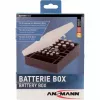 Ansmann Battery Box 48 Batterijbox voor 24x AA, 16x AAA en 4x 9V, Zwart/Transparant