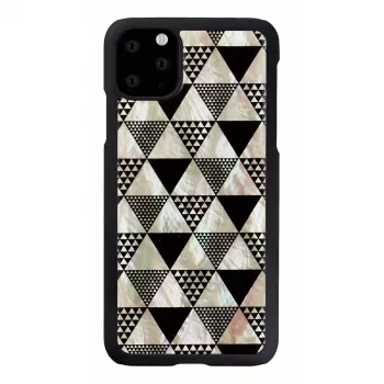 Smartphonehoesje iKins voor iPhone 11 Pro Max, zwart piramidedesign, beschermende hardcase