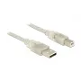 USB-kabel DeLOCK 83892 USB 2.0 1m USB A USB B transparant