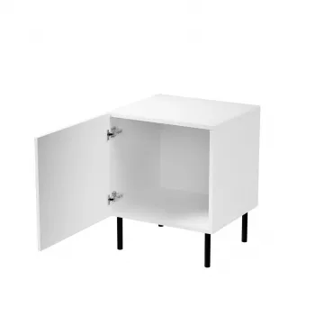 Nachtkastje Cama Meble JUNGLE 53,5×40,5×44 cm wit mat, MDF & spaanplaat, zwarte poten, set van 2