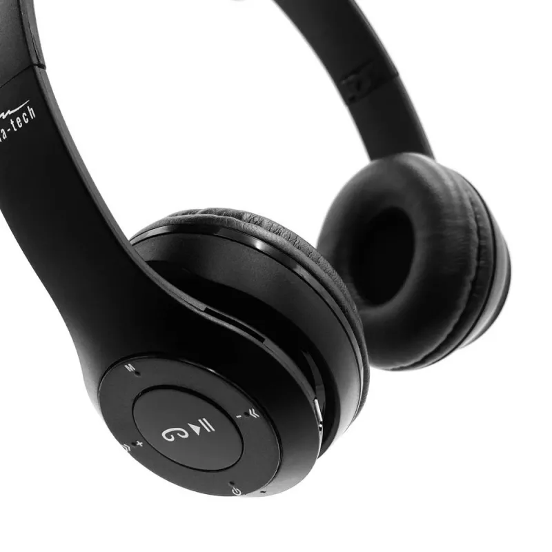 MEDIA-TECH EPSILION BT MT3591 draadloze hoofdtelefoon Bluetooth 4.2 microfoon radio FM zwart