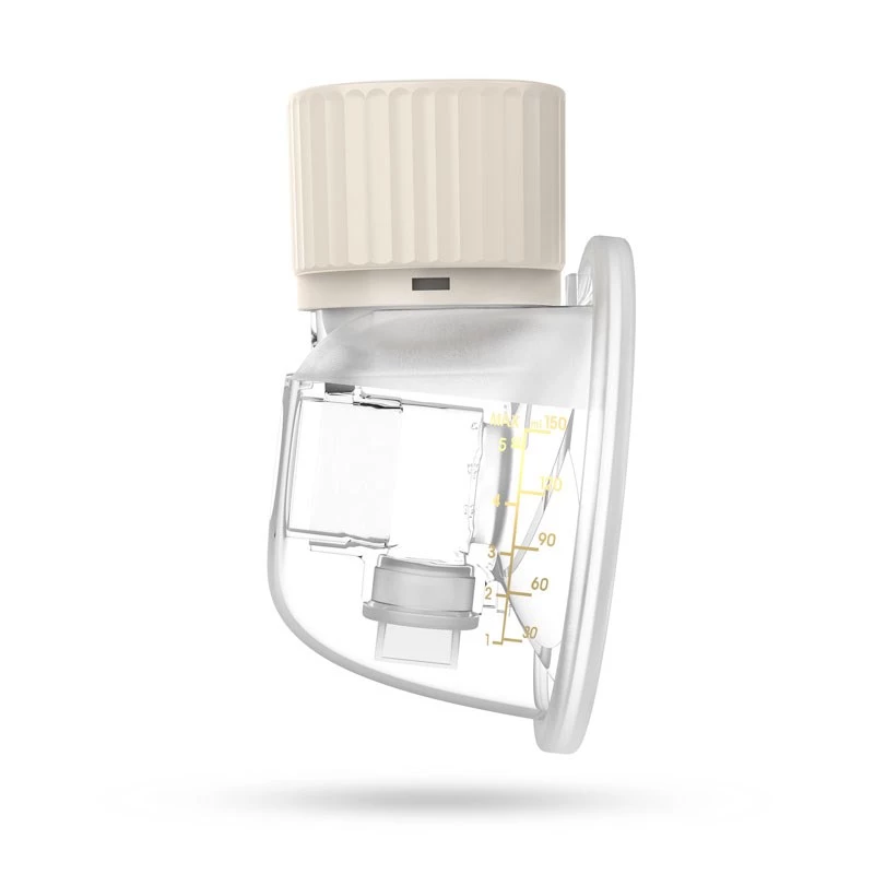 Elektronische draadloze borstkolf neno VENTO Three-Phase, oplaadbaar, draagbaar, LCD-display, 150 ml fles, BPA-vrij, beige