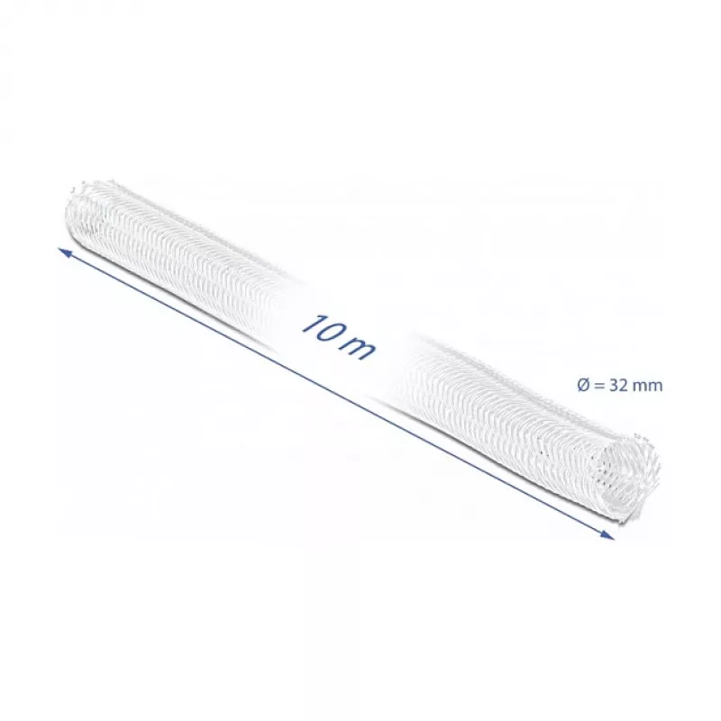 Gevlochten slang DeLOCK 20820 10 m x 32 mm wit