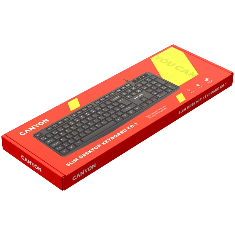 Bedraad toetsenbord CANYON KB-1 UK-layout zwart