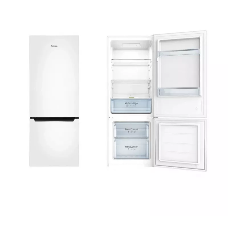 Amica FK244.4(E) vrijstaande koel-vriescombinatie, vriezer onderaan, 153 l koelkast, 52 l vriezer, FrostControl, energieklasse E
