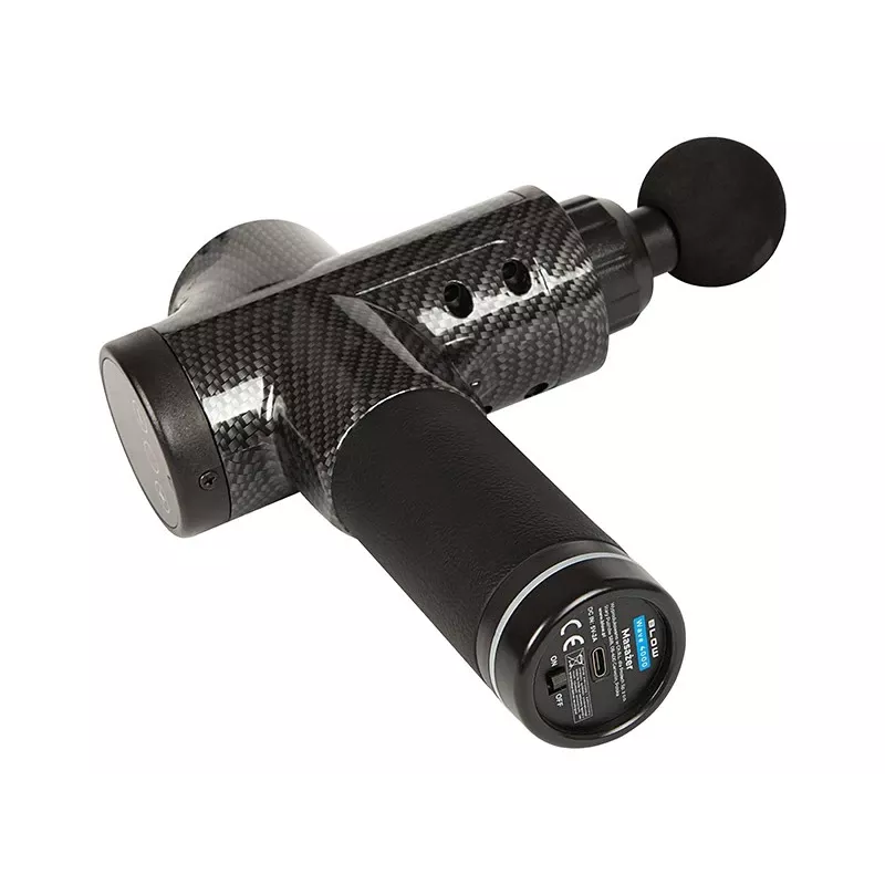 BLOW Wave 4000 44-340# massagepistool, 30 snelheden, 10 opzetstukken, 100 W, LCD-touchdisplay, USB-C, zwart