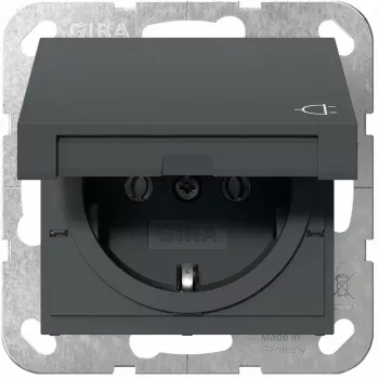gira SCHUKO-stopcontactinzetstuk System 55 antraciet 445428