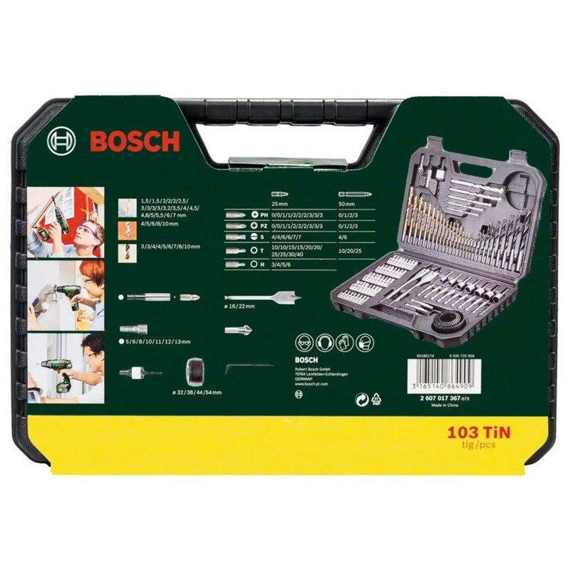 Accessoireset Bosch V-Line 103-delig — Bosch 103-delige boor- en schroefaccessoireset