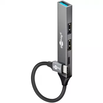 Goobay Slim 4-poorts USB-hub, USB-C™ naar USB-C™/USB-A, USB 3.2 (74459)