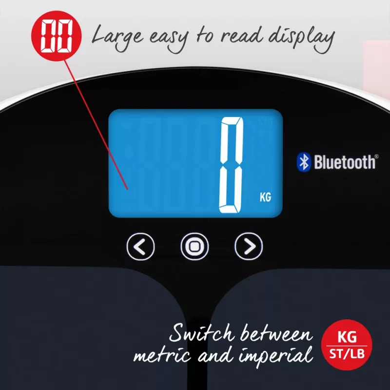 Personenweegschaal Salter 9192 BK3R Curve Bluetooth Smart Analyzer