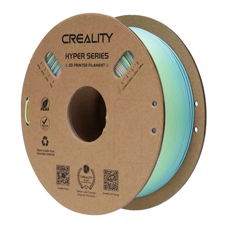 3D-printfilament Creality PLA 1,75 mm, 1 kg – blauw/groen/roze (Creality 3301010424)