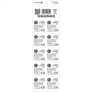 Alkaline knoopcel everActive AG13 (LR44) — 10 stuks verpakking