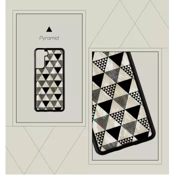 Beschermhoes iKins voor Samsung Galaxy S21+ — piramidepatroon, zwart