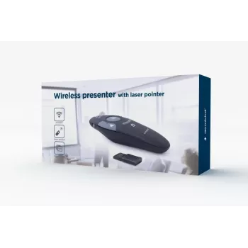GEMBIRD draadloze IR-presenter WP-L-11, 4 knoppen, 2,4 GHz RF USB-ontvanger, zwart, AAA-batterij