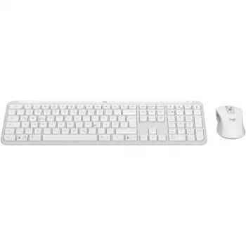 Logitech MK950 Signature Slim toetsenbord muis inclusief Office RF Wireless + Bluetooth QWERTZ Duits grafiet wit