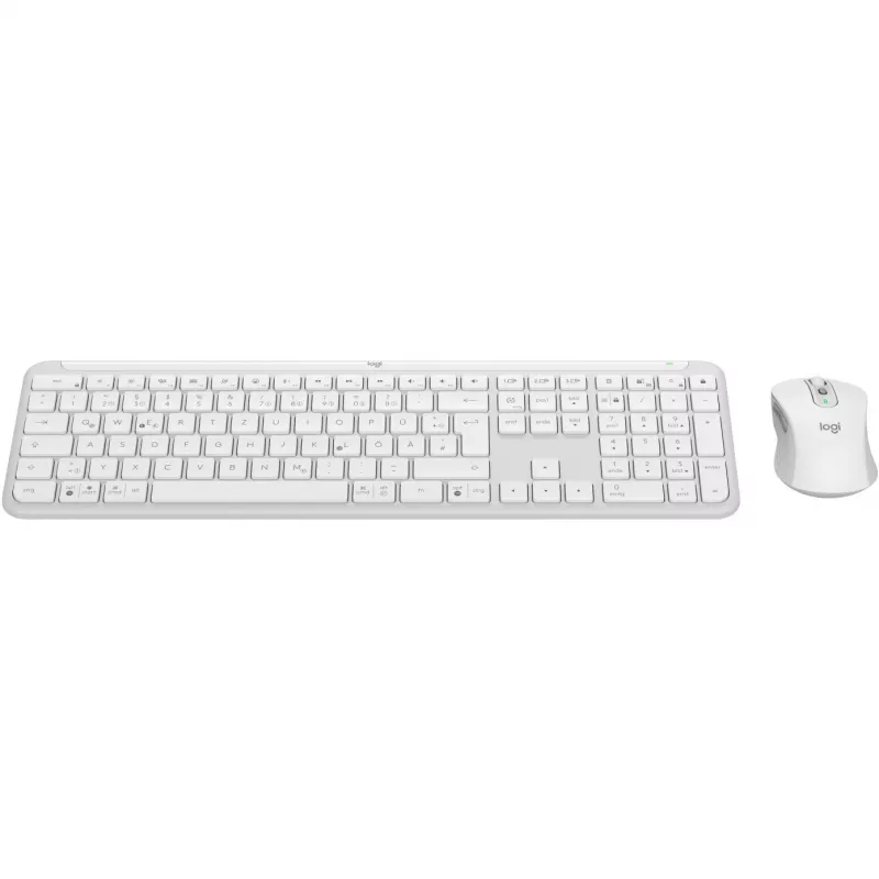 Logitech MK950 Signature Slim toetsenbord muis inclusief Office RF Wireless + Bluetooth QWERTZ Duits grafiet wit
