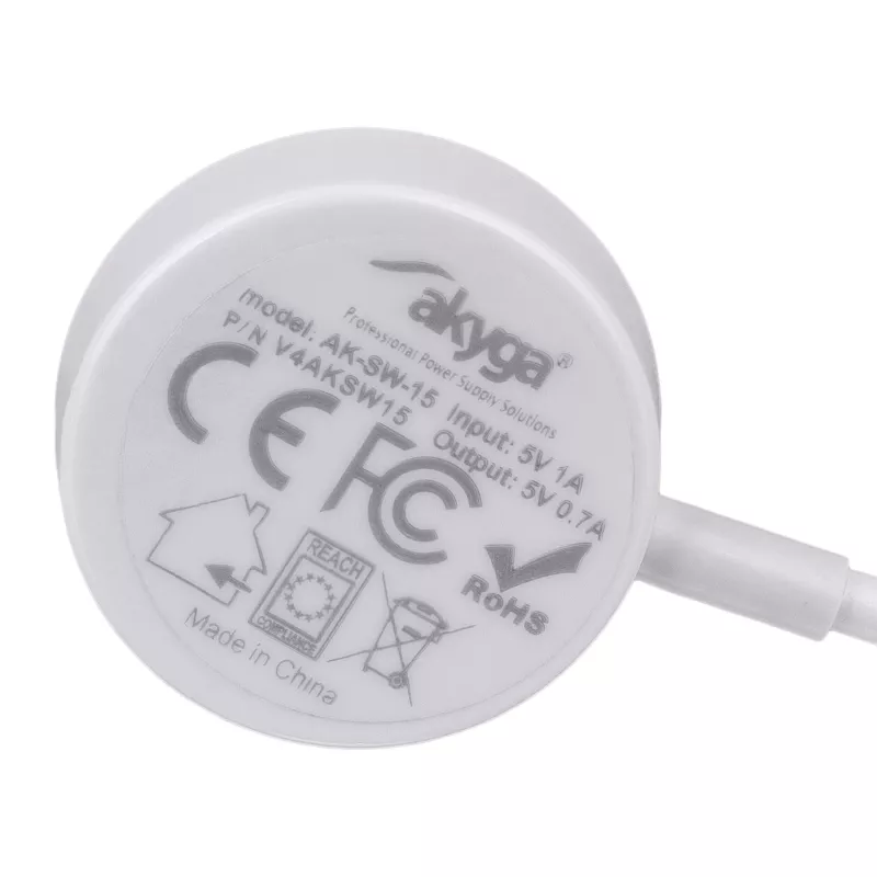 Akyga AK-SW-15 magnetische oplaadkabel voor Apple Watch, USB, 1 m, wit (AK-SW-15)