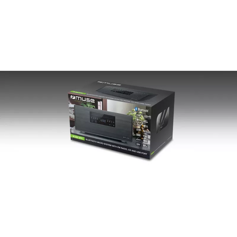 Muse | Bluetooth microsysteem | M-692 BTC | Ja | 2 x 30 W | Bluetooth | zwart | NFC-functies | draadloze verbinding