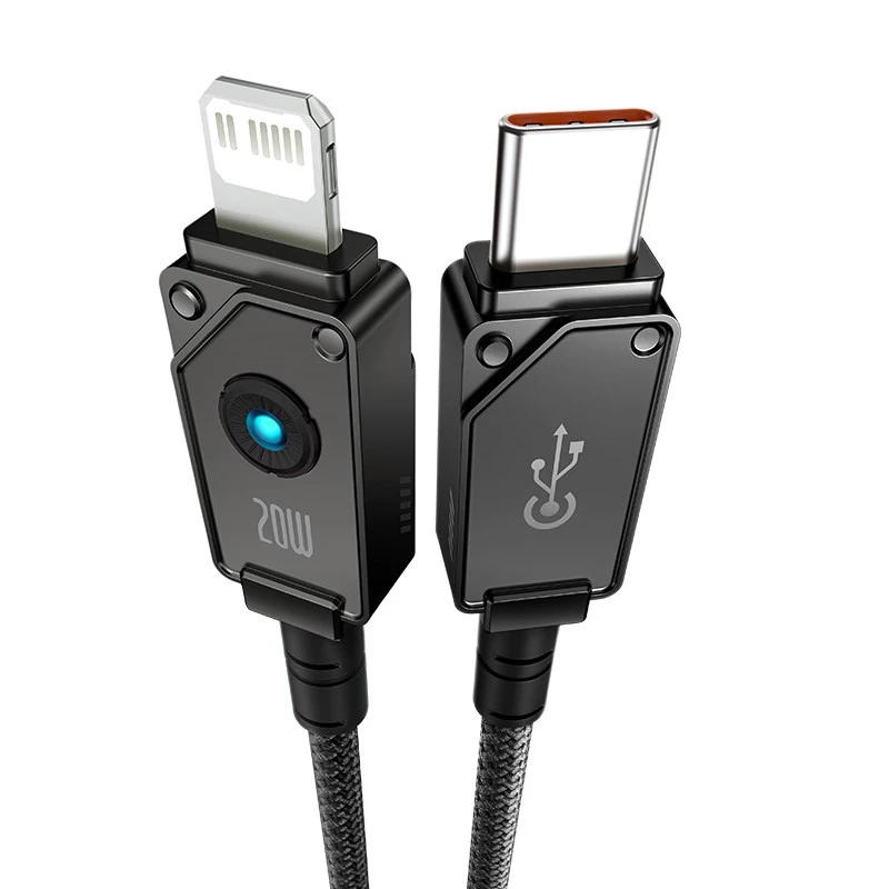 Baseus Unbreakable USB-C-naar-iP-kabel 2 m 20 W zwart