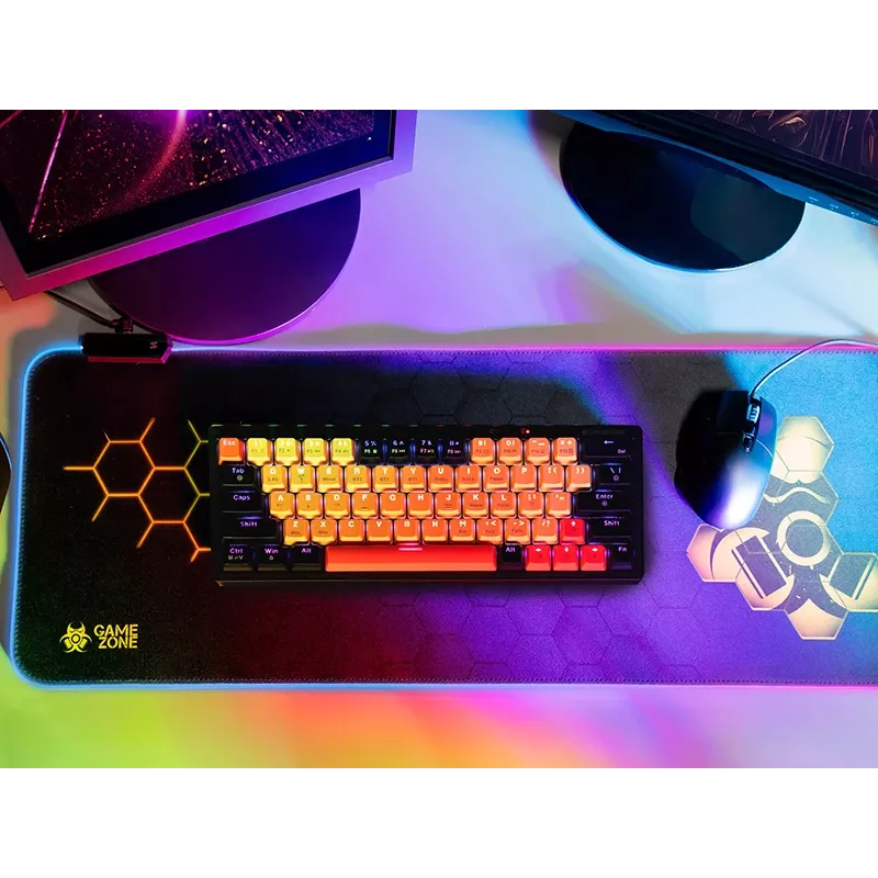 TRACER GameZone Hexy1 RGB muismat en toetsenbordmat, 80 x 30 x 0,4 cm, zwart