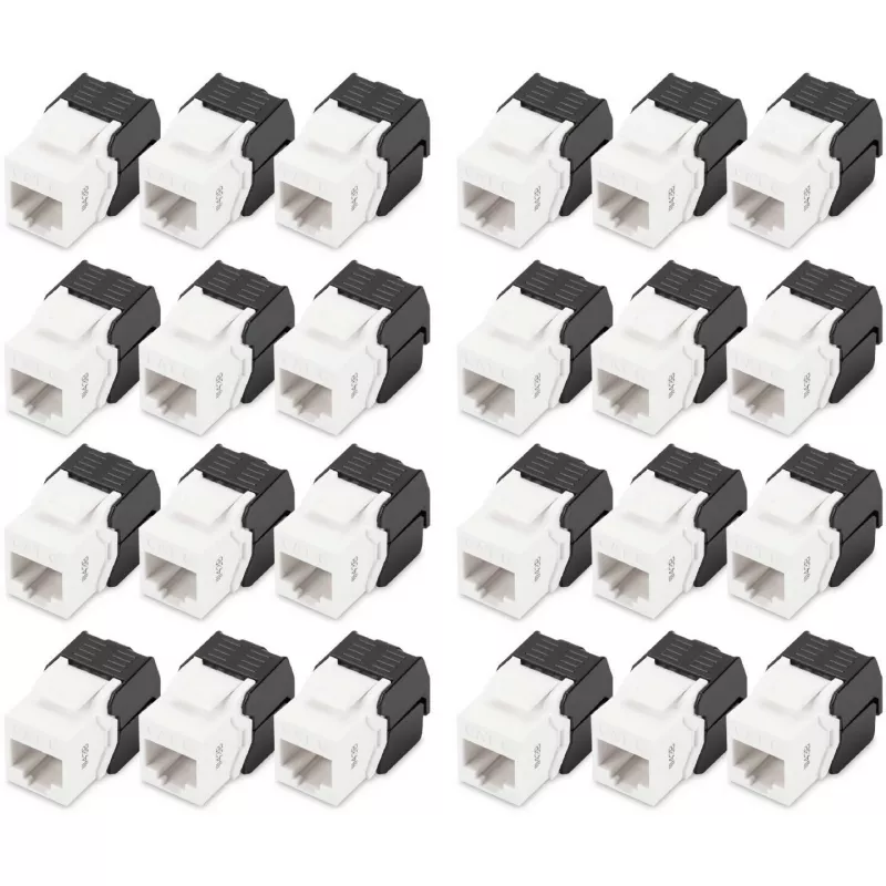 Digitus CAT 6 keystone jack onafgeschermd 24 stuks plat zwart wit RJ-45