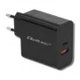 Qoltec 51716 wandlader 63 W, USB-C PD + USB QC 3.0, 5-20 V 1,5-3 A, zwart