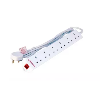 Microconnect MC-UKSURGESTRIP6-5M stroomverlenging 6 AC-uitgangen binnen wit