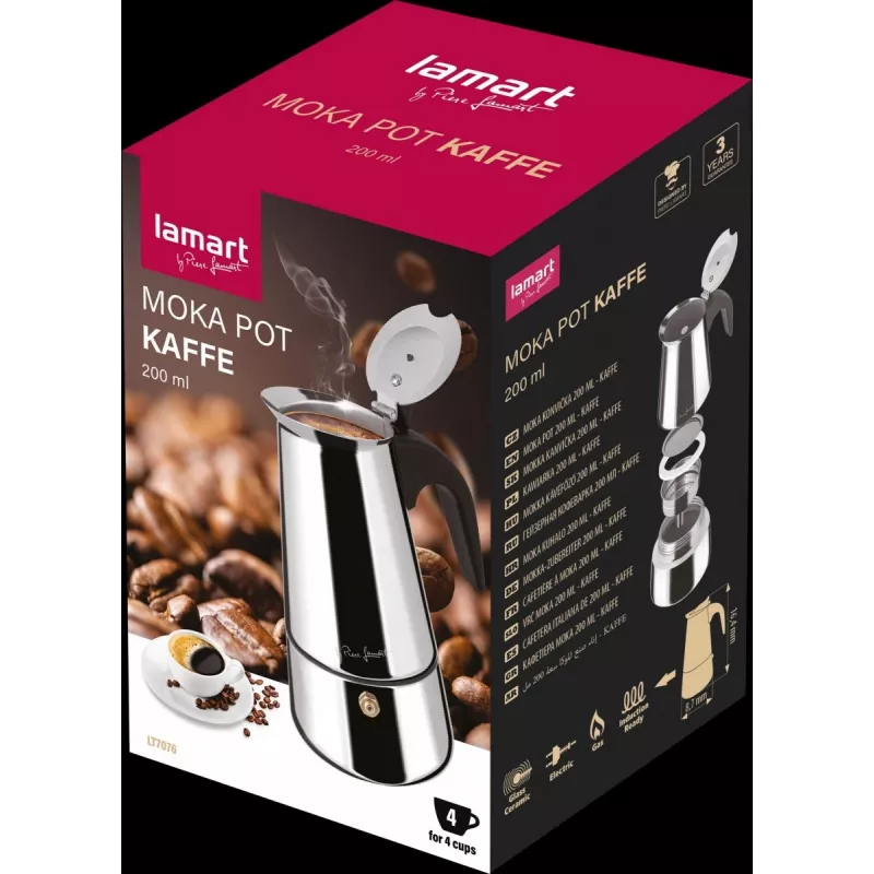 Fornuis-mokkapot LAMART LT7076 200 ml RVS
