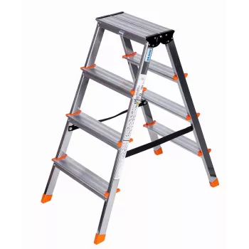 Krause Dopplo dubbelzijdige staande ladder zilver