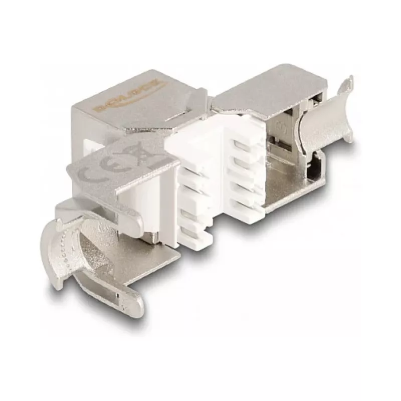 DeLOCK keystone-module RJ45-bus naar LSA Cat.6A gereedschapsloos met blauwe stofkap