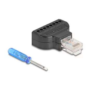 DeLOCK 90654 kabel-adapter RJ45 8-polige klemmenblok zwart