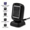 Vaste 1D/2D-barcodescanner QOLTEC 50864, LED-sensor, USB (bekabeld), zwart, 145×85×80 mm