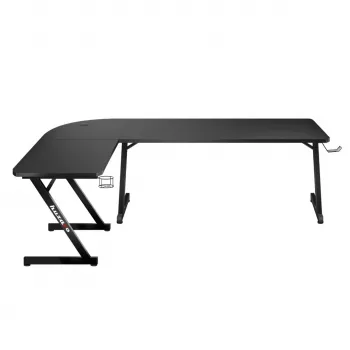 Hoektafel Huzaro Hero 7.0 zwart – hoekbureau, carbonvezel tafelblad 1540×1170×725 mm, aluminium frame, 1,5 cm bladdikte